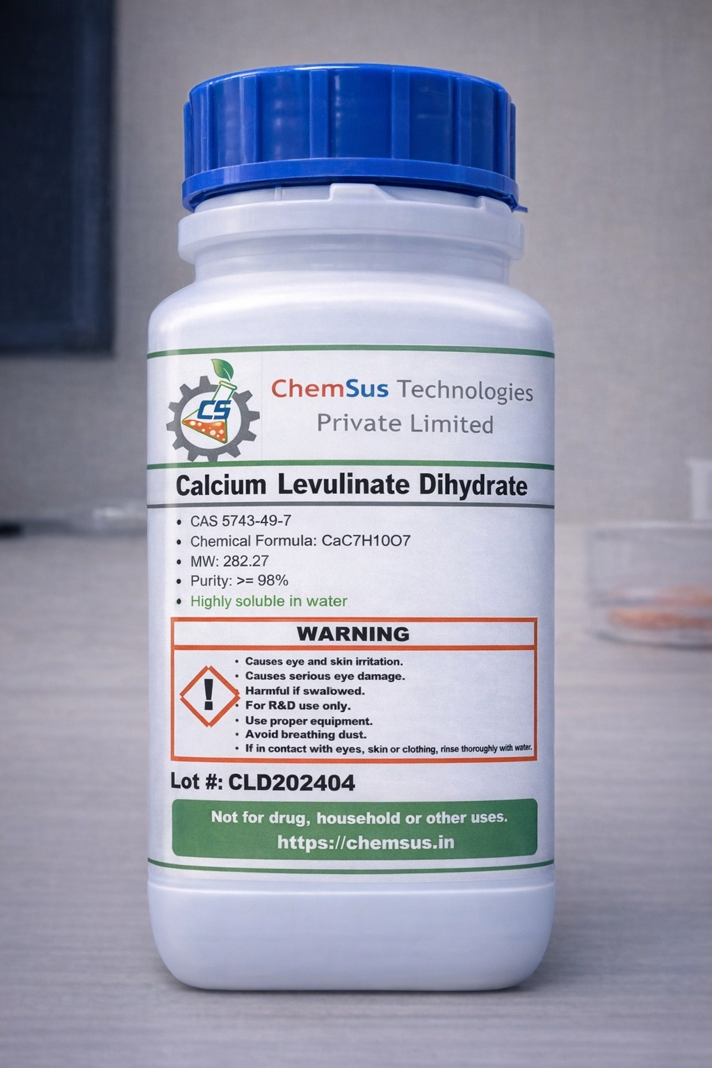 Calcium Levulinate – biomass-derived calcium salt